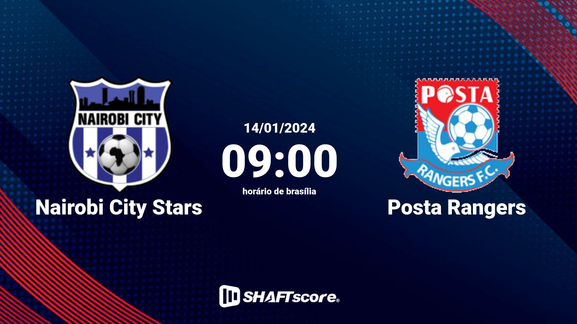 Estatísticas do jogo Nairobi City Stars vs Posta Rangers 14.01 09:00