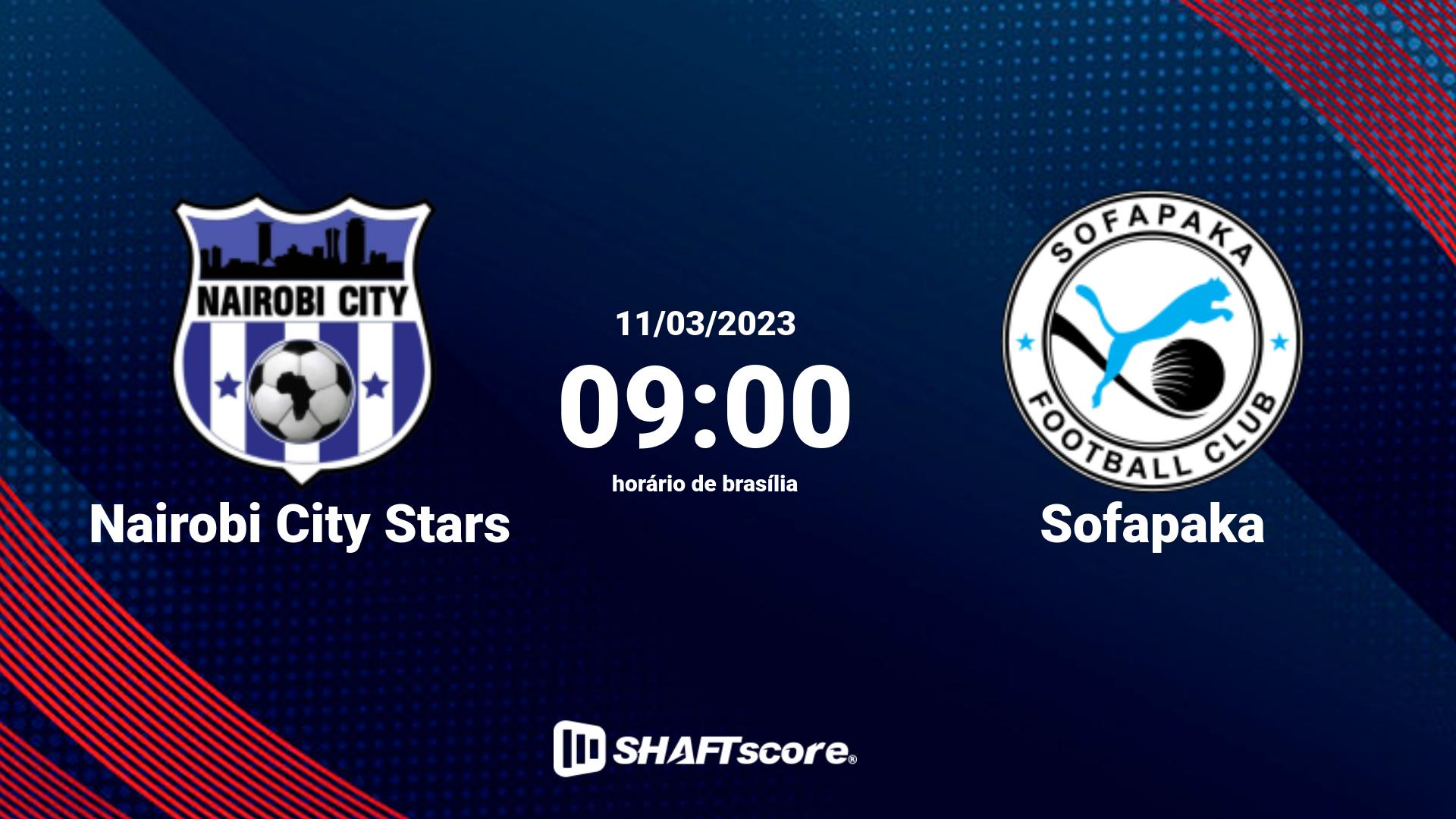 Estatísticas do jogo Nairobi City Stars vs Sofapaka 11.03 09:00