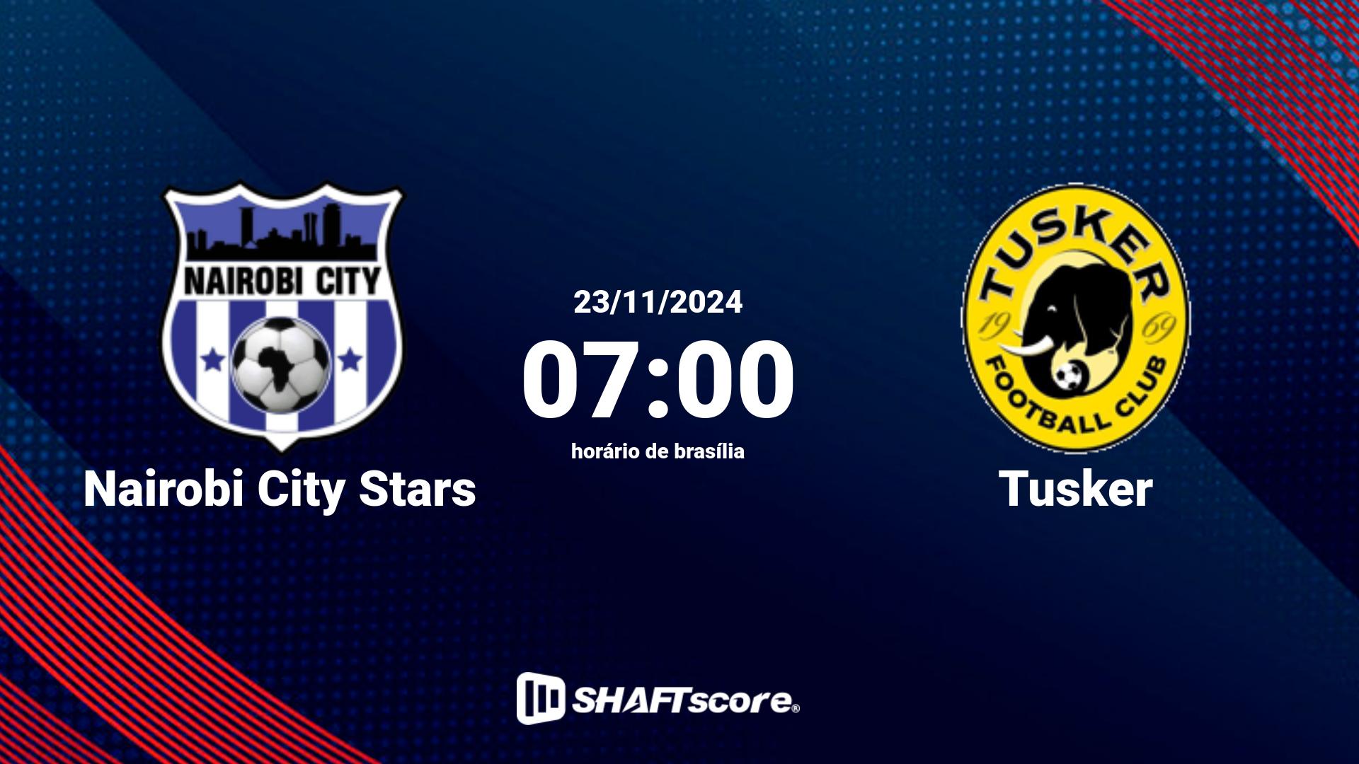 Estatísticas do jogo Nairobi City Stars vs Tusker 23.11 07:00