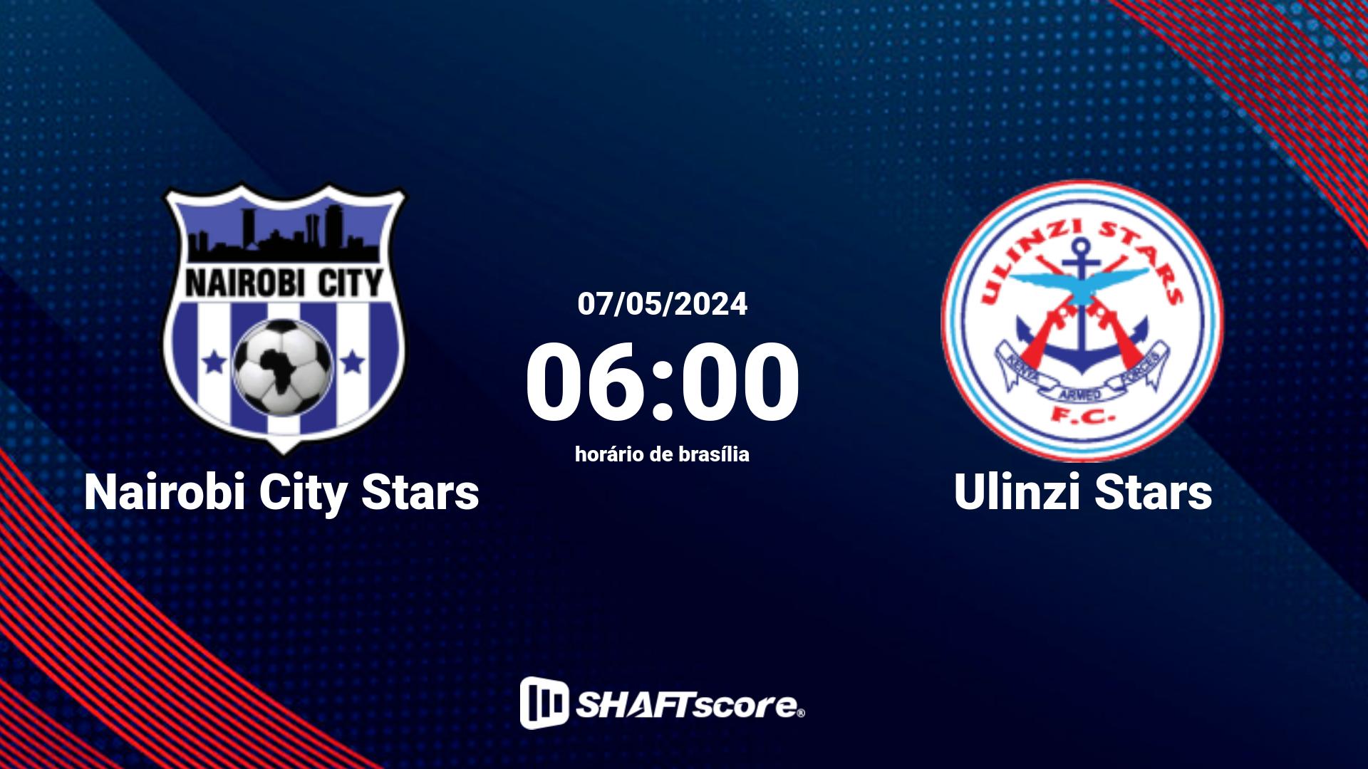 Estatísticas do jogo Nairobi City Stars vs Ulinzi Stars 07.05 06:00