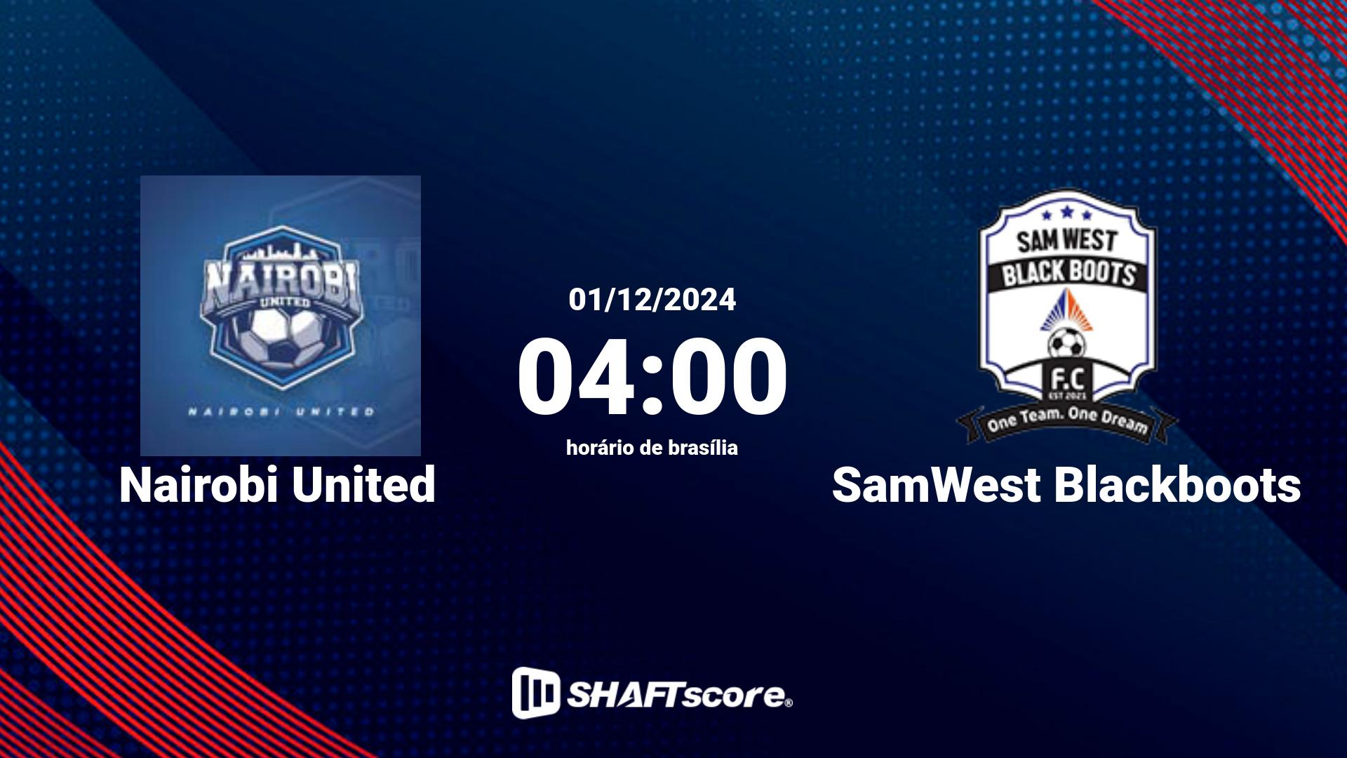 Estatísticas do jogo Nairobi United vs SamWest Blackboots 01.12 04:00