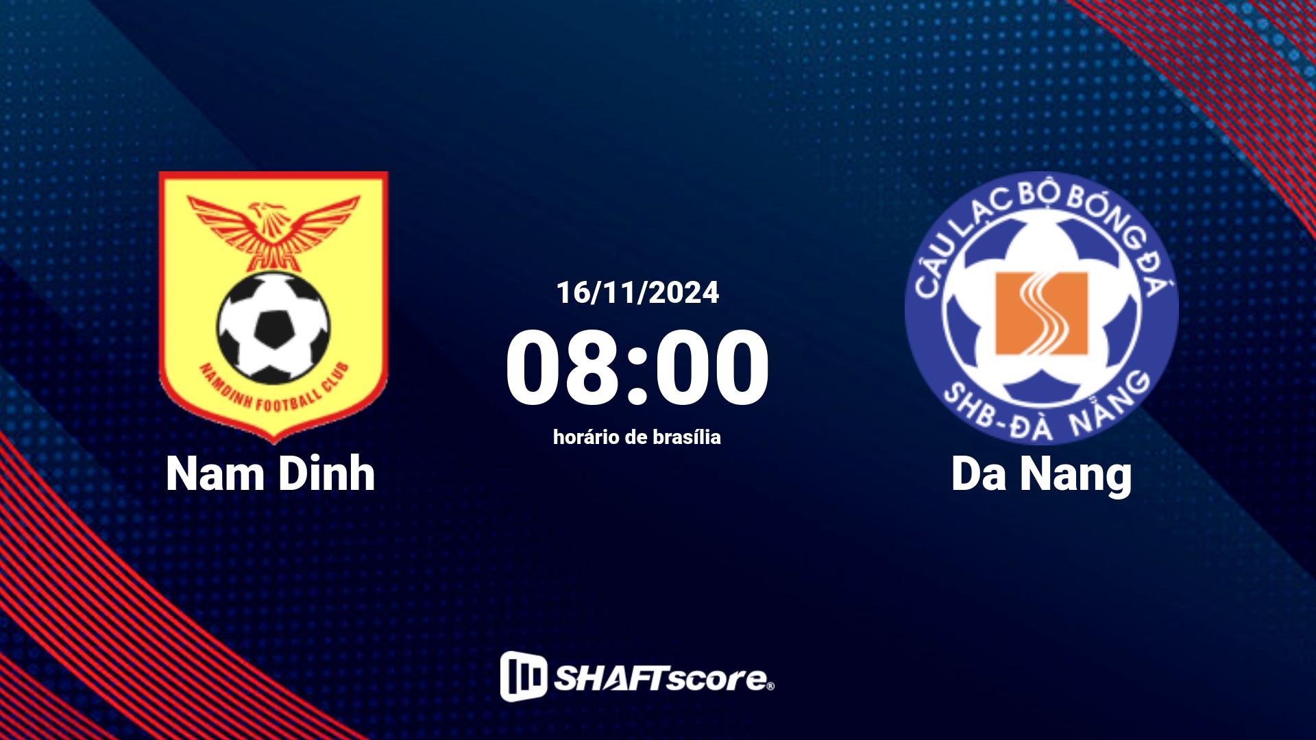 Estatísticas do jogo Nam Dinh vs Da Nang 16.11 08:00