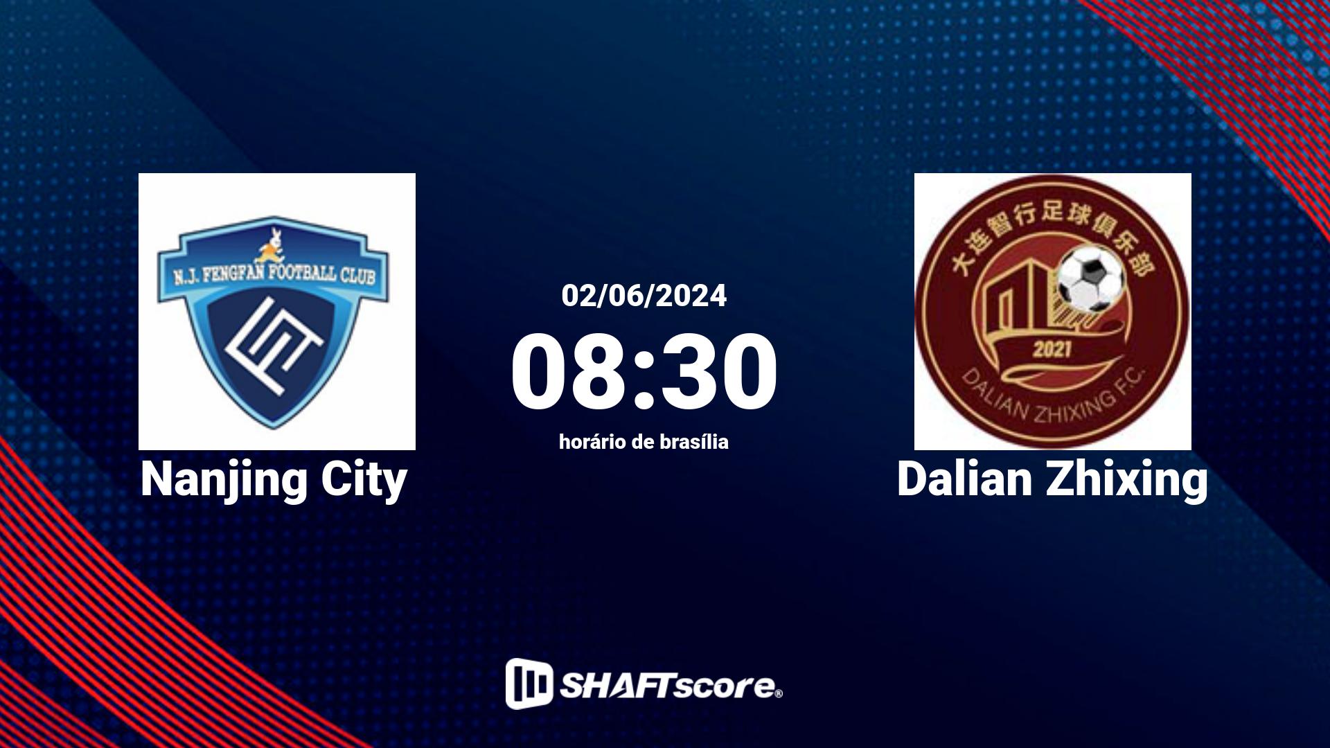 Estatísticas do jogo Nanjing City vs Dalian Zhixing 02.06 08:30