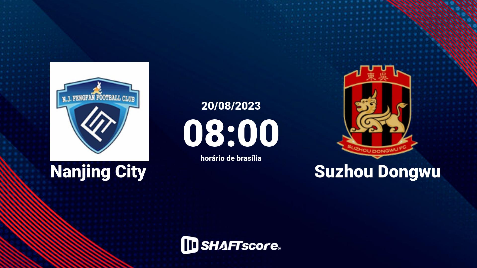 Estatísticas do jogo Nanjing City vs Suzhou Dongwu 20.08 08:00