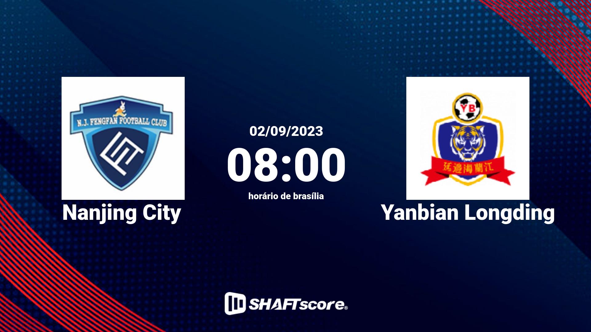 Estatísticas do jogo Nanjing City vs Yanbian Longding 02.09 08:00