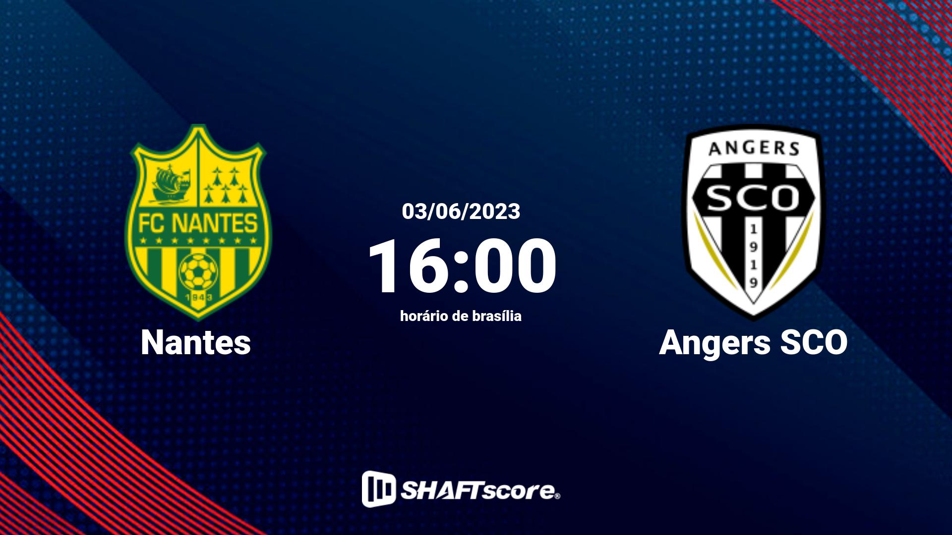 Estatísticas do jogo Nantes vs Angers SCO 03.06 16:00