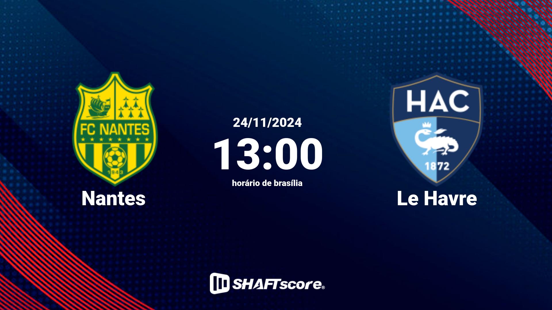 Estatísticas do jogo Nantes vs Le Havre 24.11 13:00