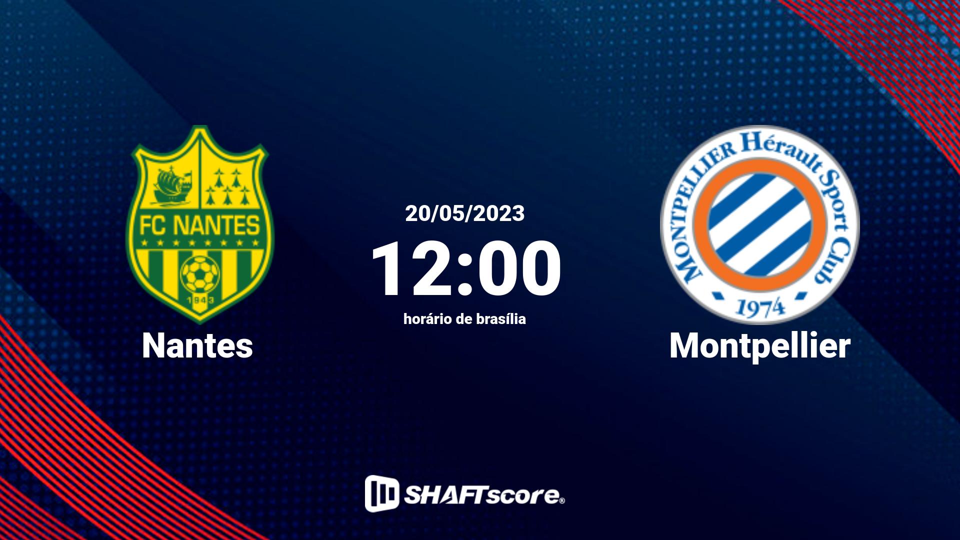 Estatísticas do jogo Nantes vs Montpellier 20.05 12:00