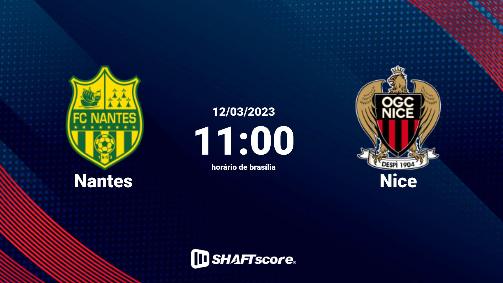 Estatísticas do jogo Nantes vs Nice 12.03 11:00