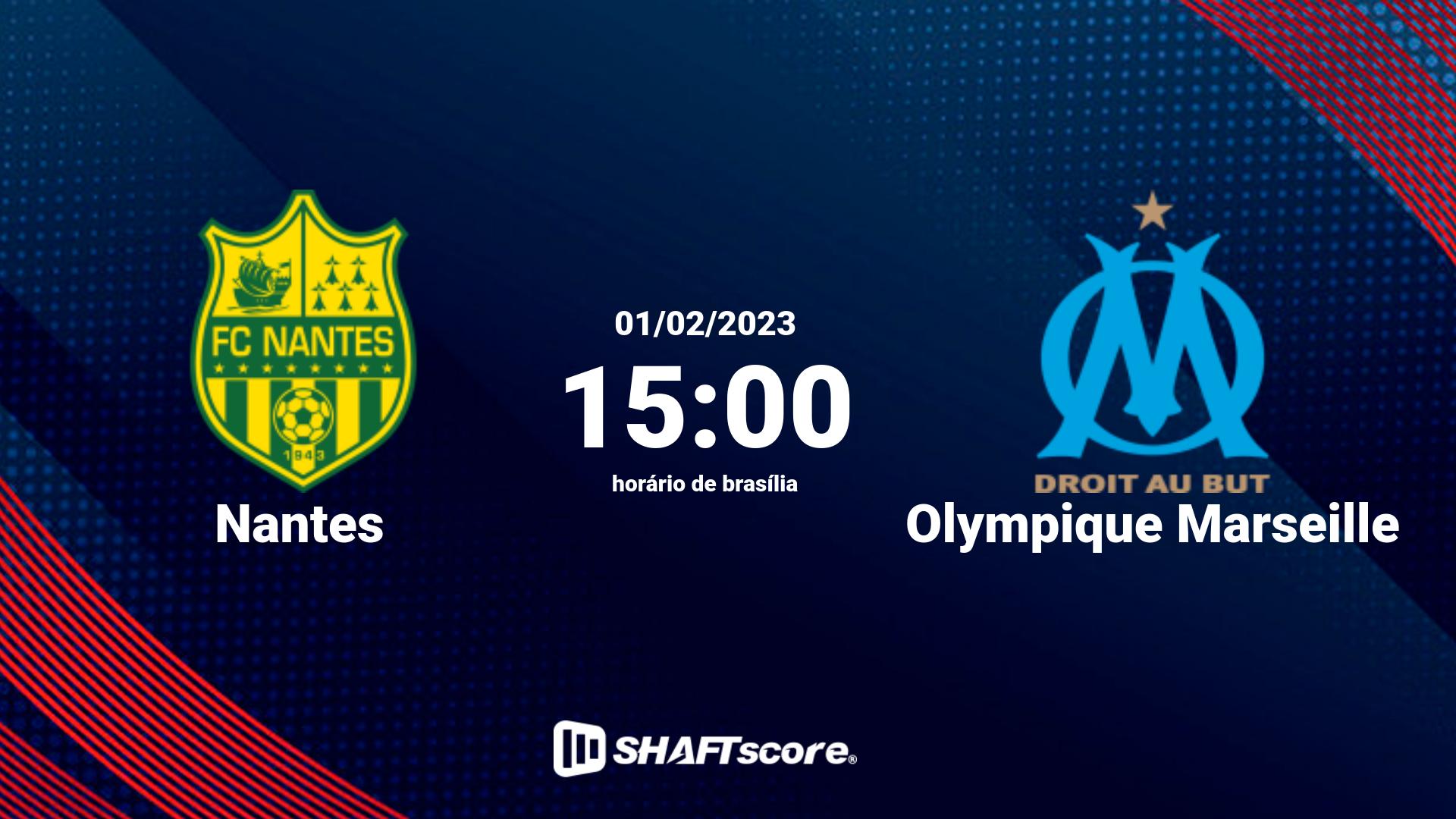 Estatísticas do jogo Nantes vs Olympique Marseille 01.02 15:00