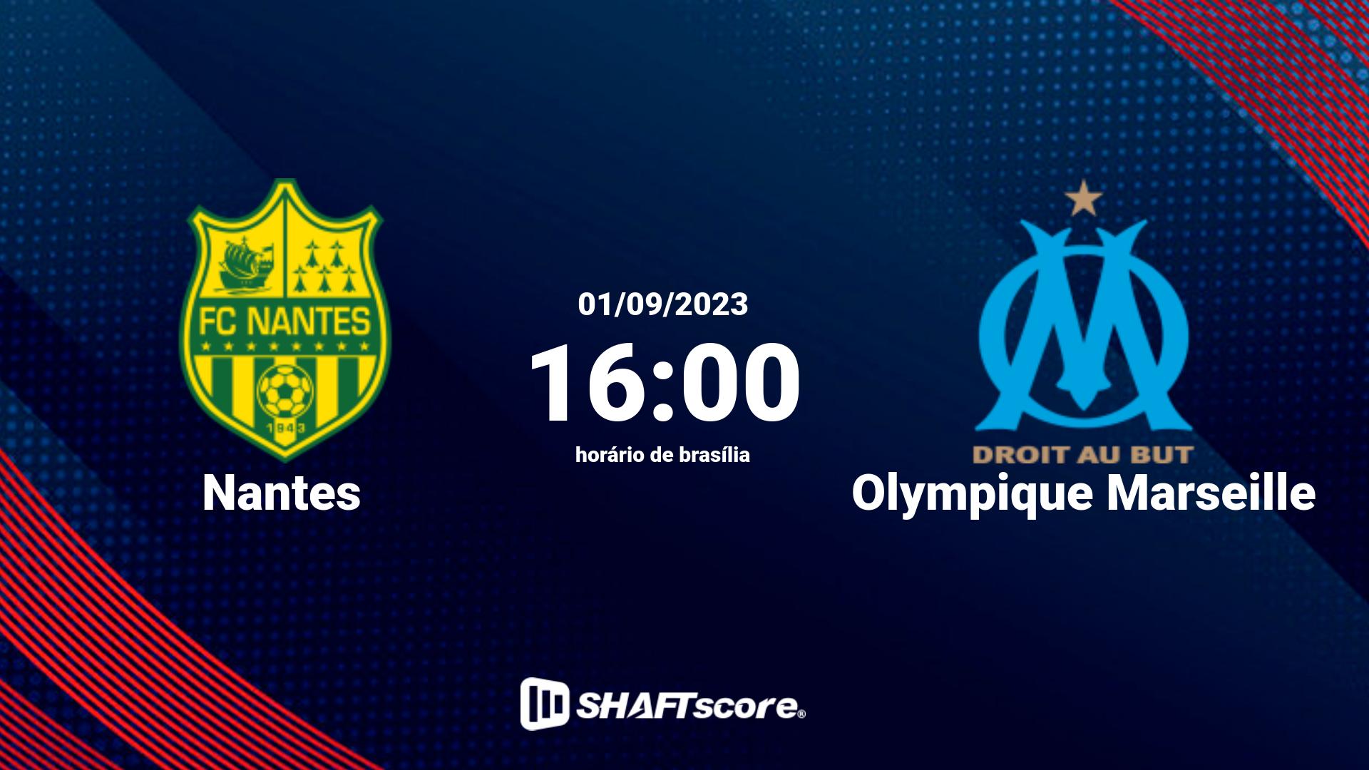 Estatísticas do jogo Nantes vs Olympique Marseille 01.09 16:00