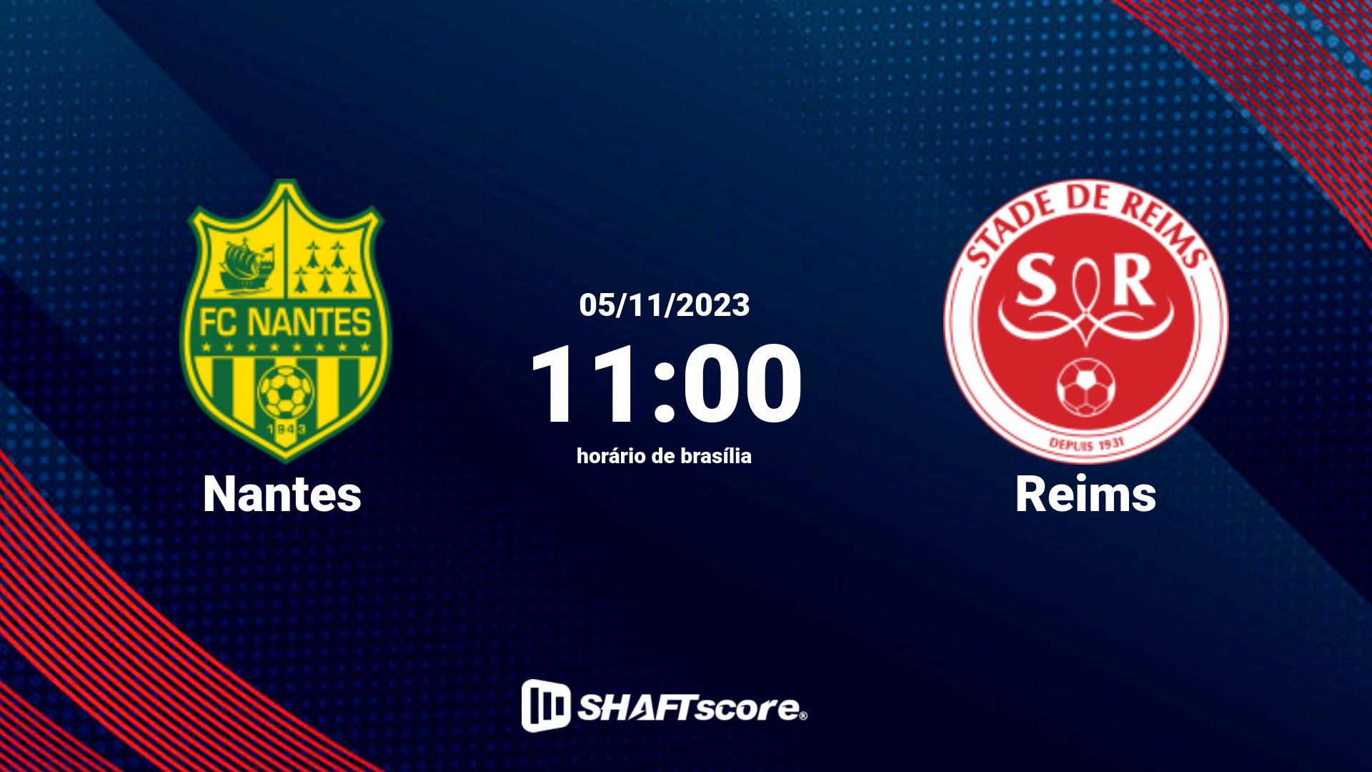 Estatísticas do jogo Nantes vs Reims 05.11 11:00