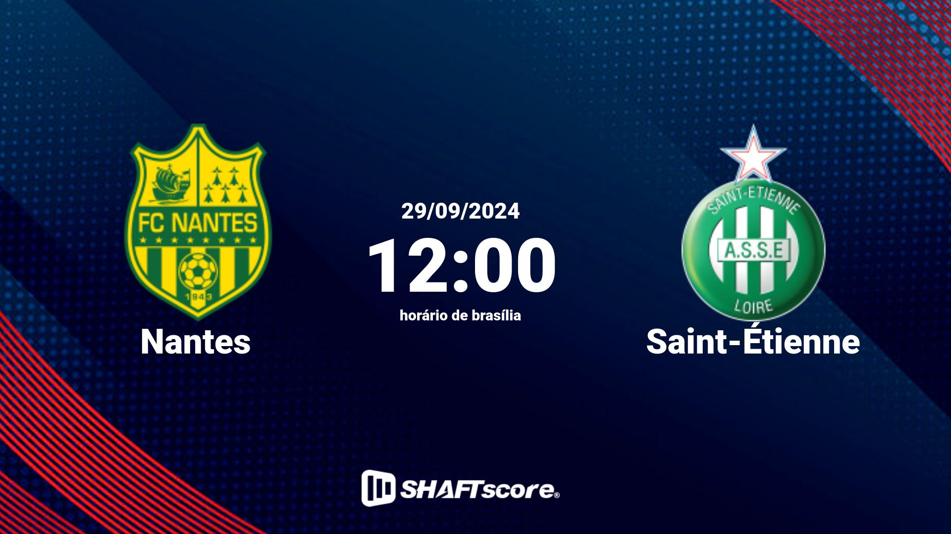 Estatísticas do jogo Nantes vs Saint-Étienne 29.09 12:00