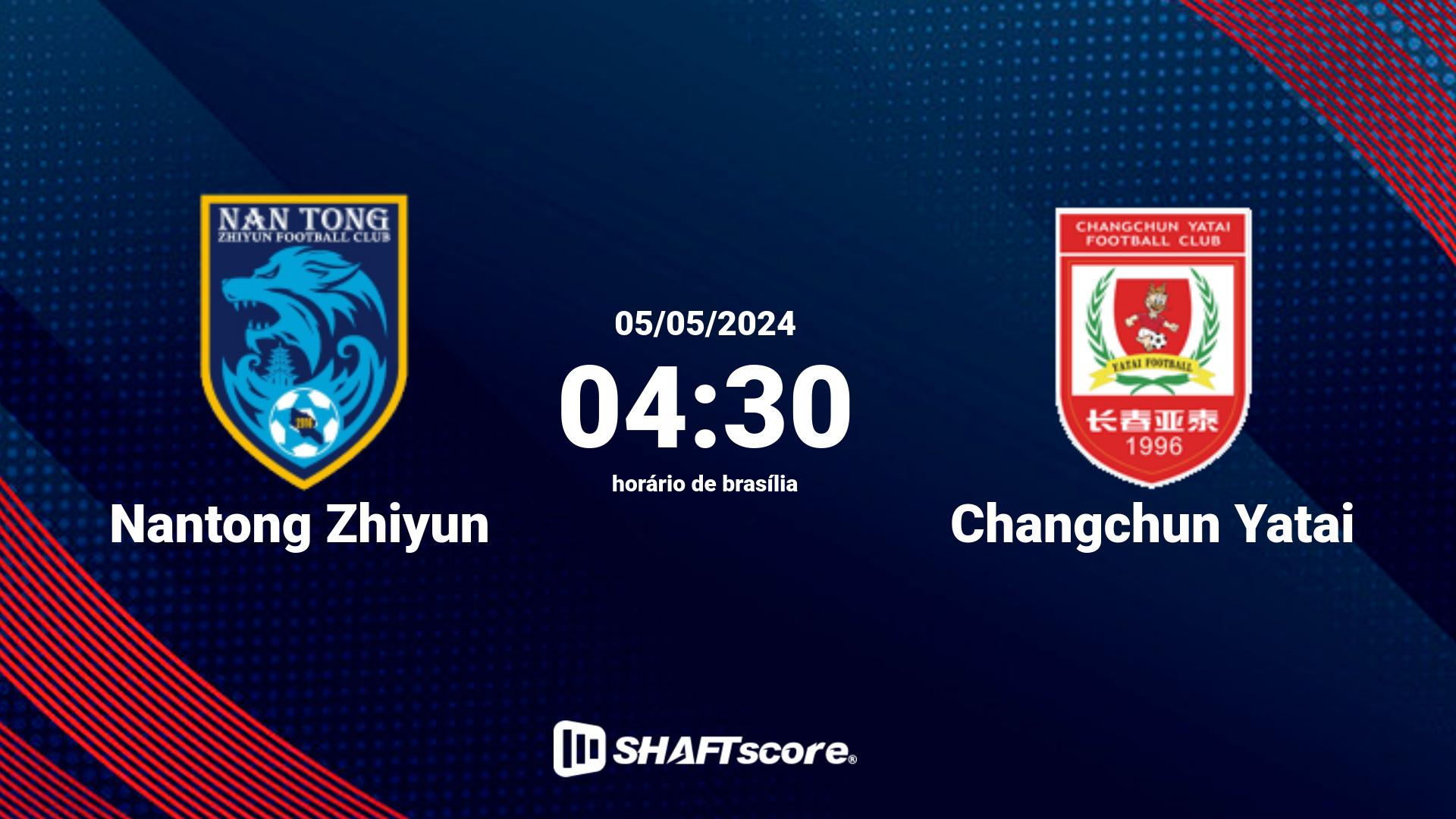 Estatísticas do jogo Nantong Zhiyun vs Changchun Yatai 05.05 04:30