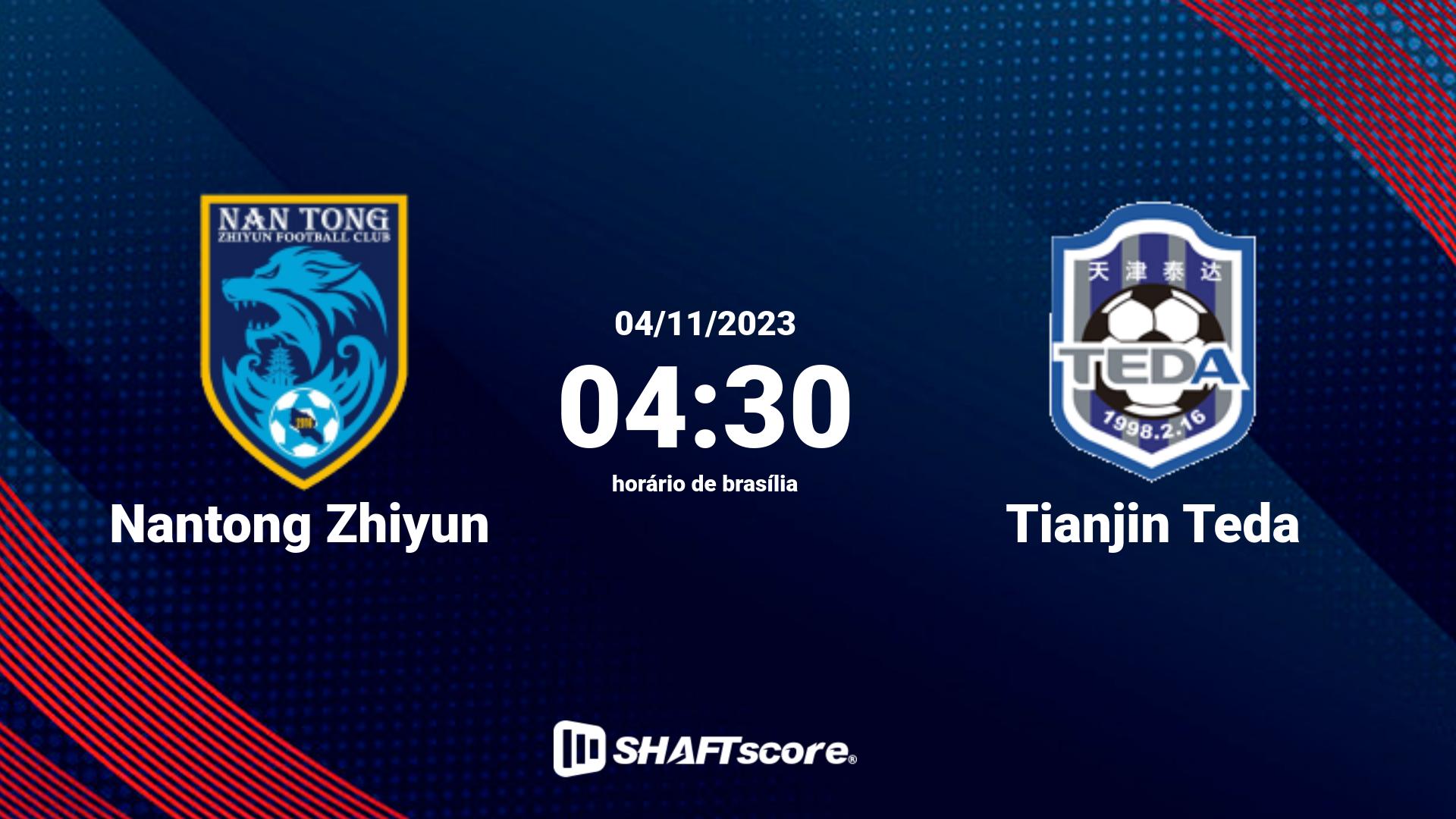 Estatísticas do jogo Nantong Zhiyun vs Tianjin Teda 04.11 04:30