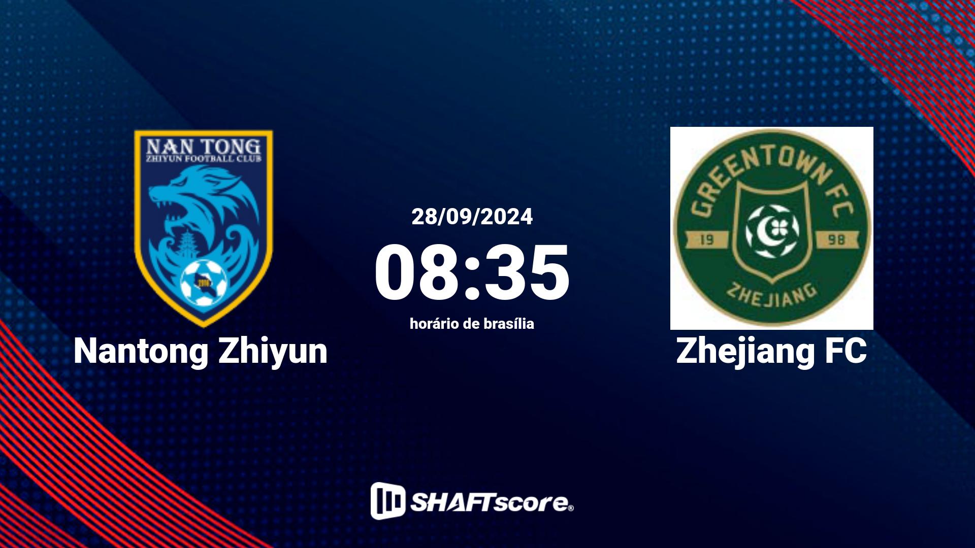 Estatísticas do jogo Nantong Zhiyun vs Zhejiang FC 28.09 08:35