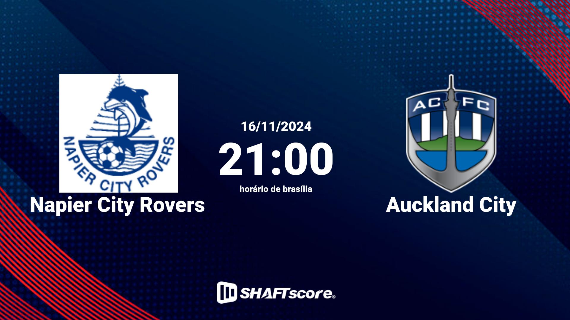 Estatísticas do jogo Napier City Rovers vs Auckland City 16.11 21:00