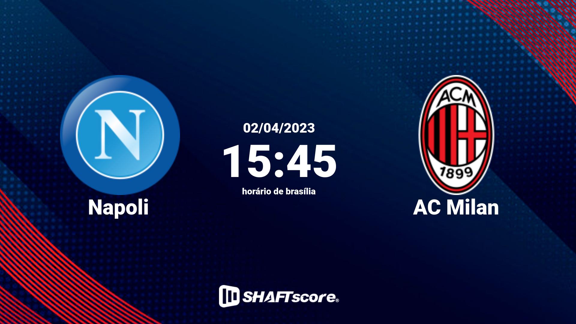 Estatísticas do jogo Napoli vs AC Milan 02.04 15:45