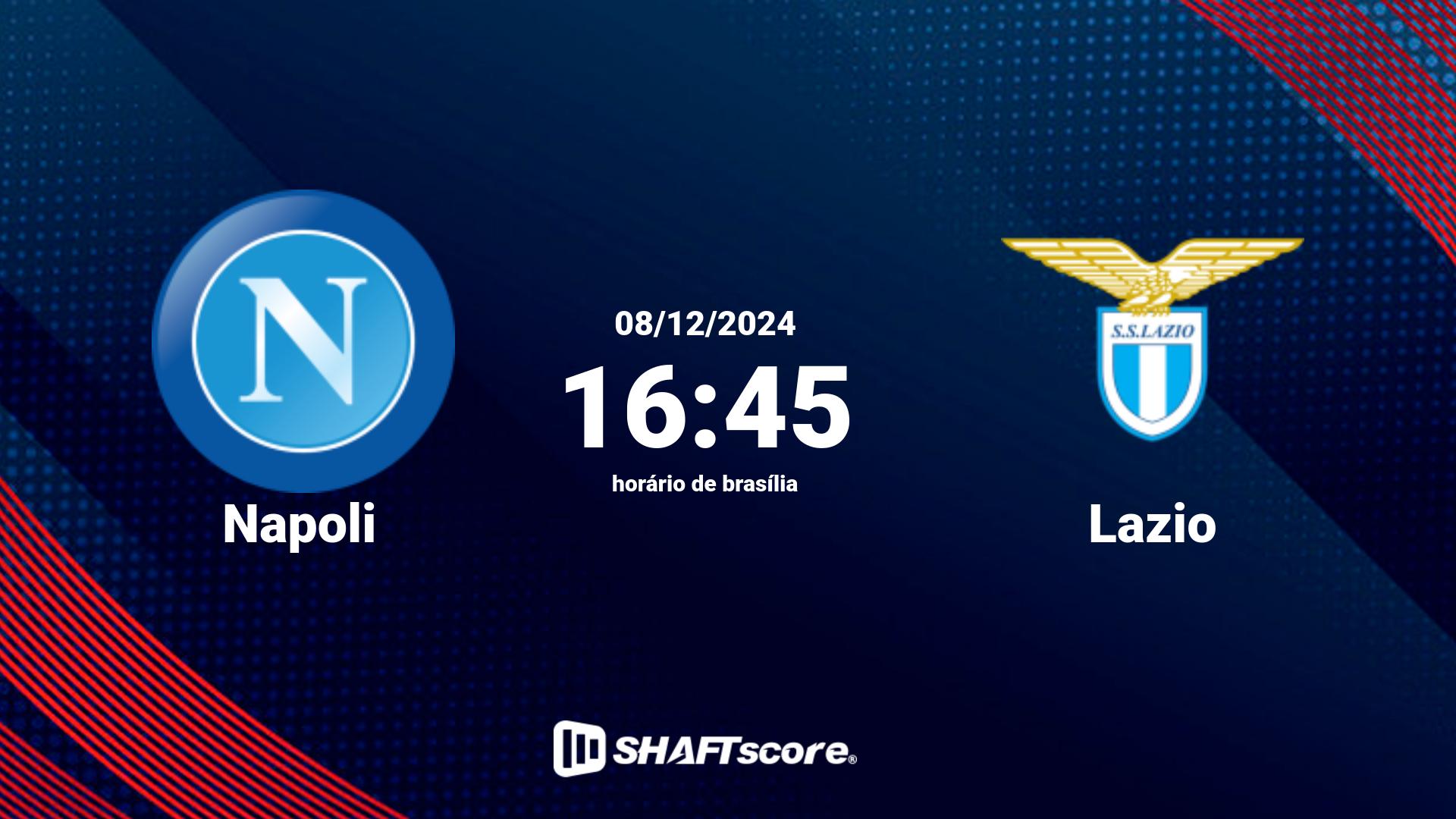 Estatísticas do jogo Napoli vs Lazio 08.12 16:45