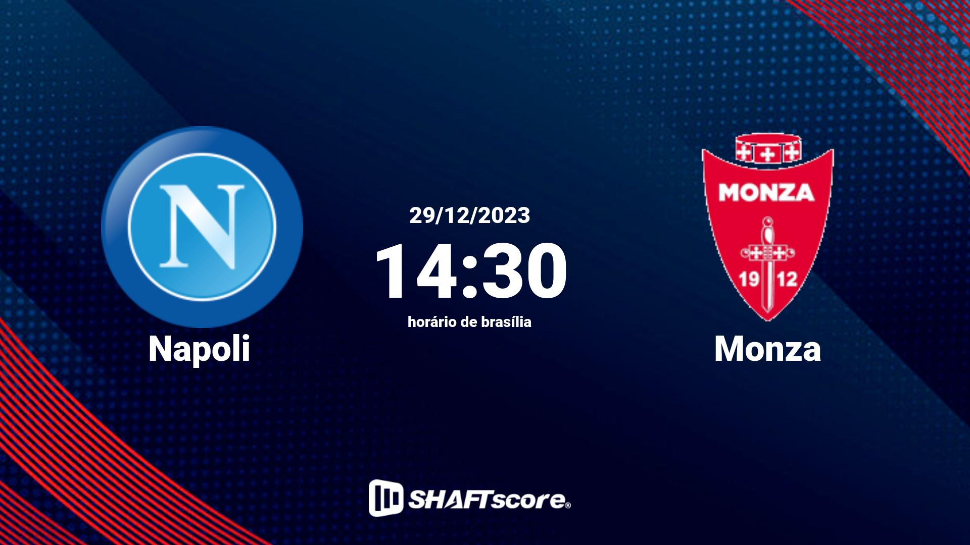 Estatísticas do jogo Napoli vs Monza 29.12 14:30