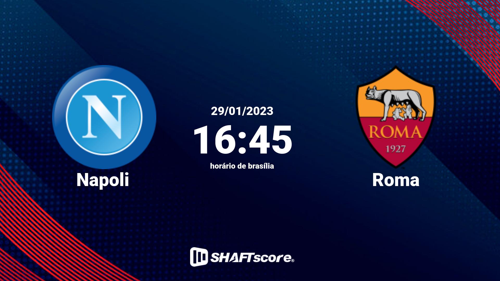 Estatísticas do jogo Napoli vs Roma 29.01 16:45