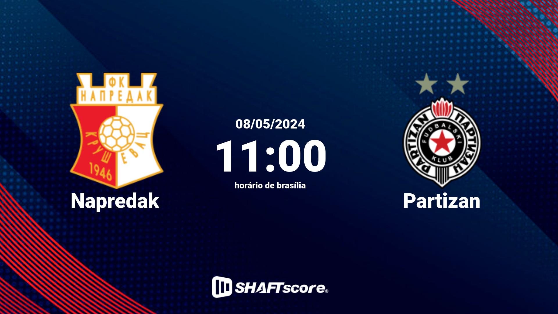 Estatísticas do jogo Napredak vs Partizan 08.05 11:00