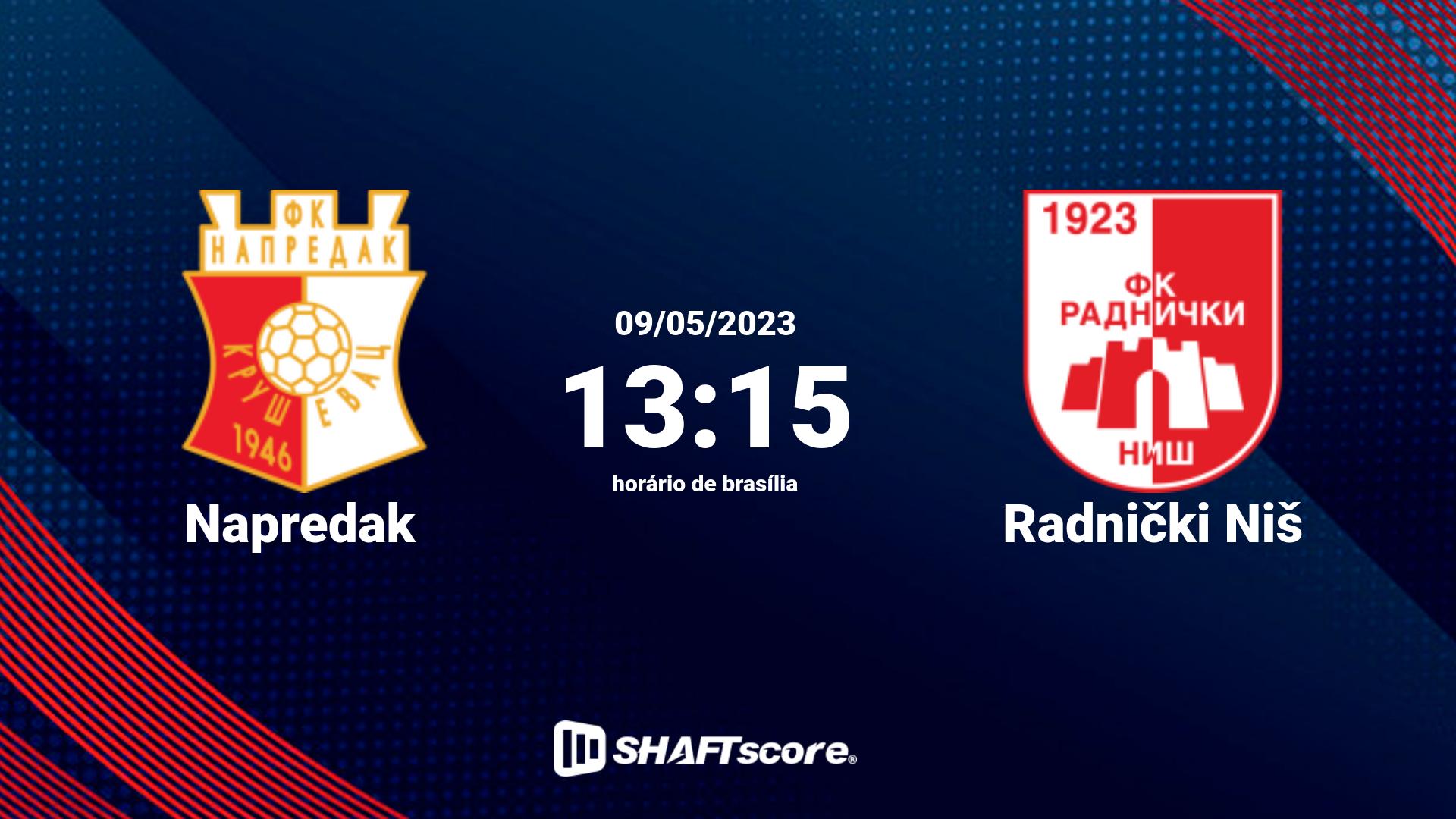 Estatísticas do jogo Napredak vs Radnički Niš 09.05 13:15