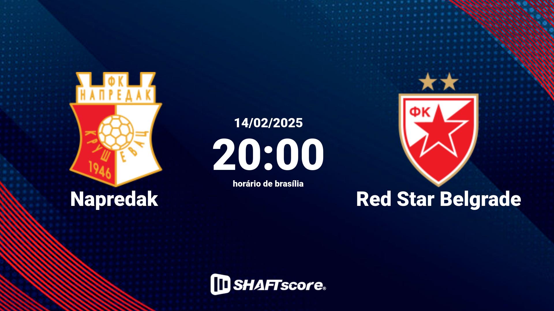 Estatísticas do jogo Napredak vs Red Star Belgrade 14.02 20:00