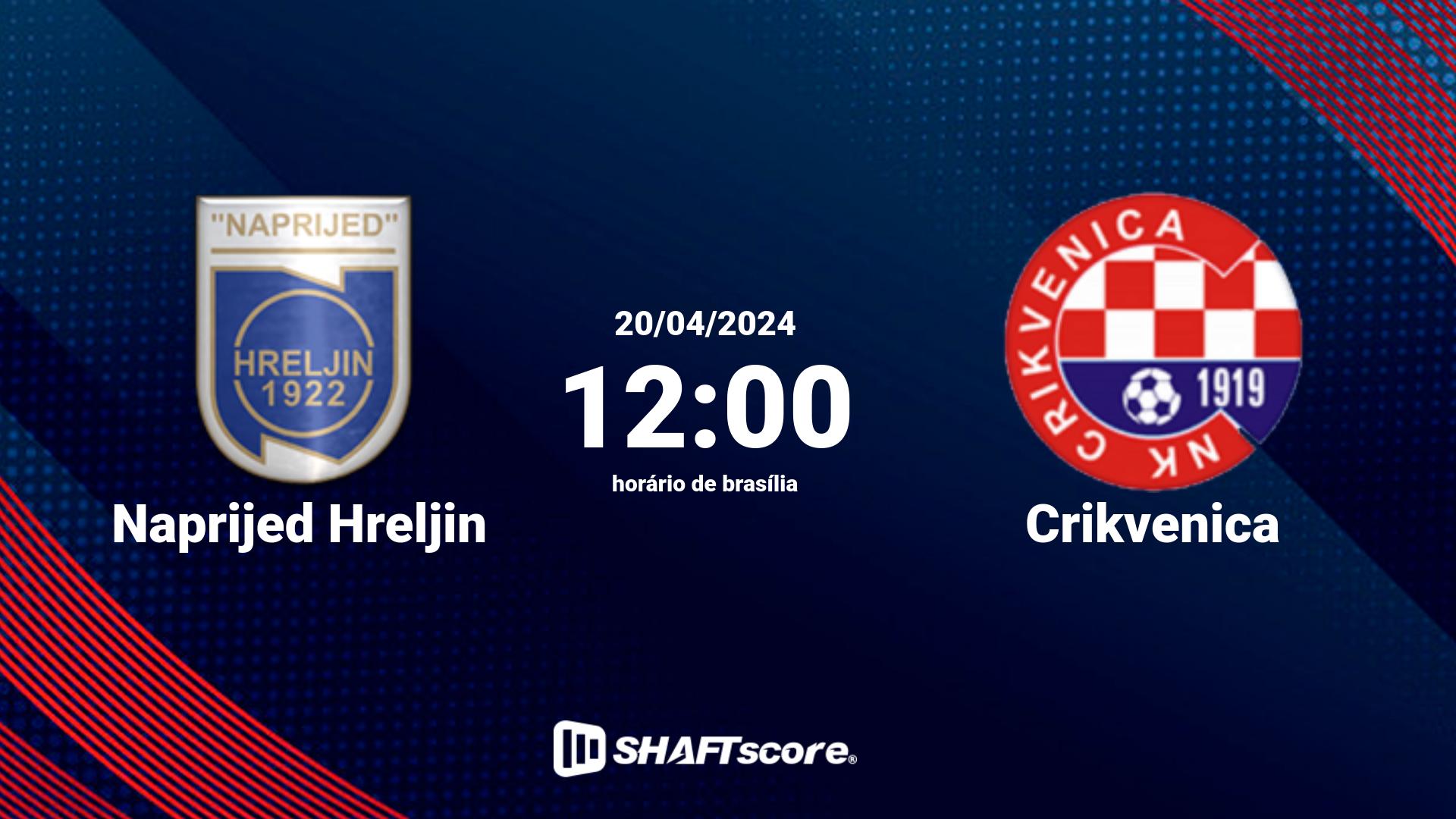 Estatísticas do jogo Naprijed Hreljin vs Crikvenica 20.04 12:00