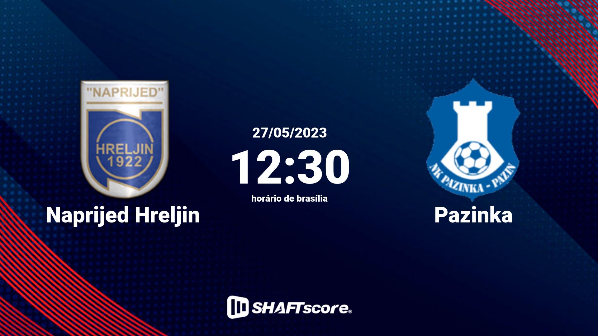 Estatísticas do jogo Naprijed Hreljin vs Pazinka 27.05 12:30