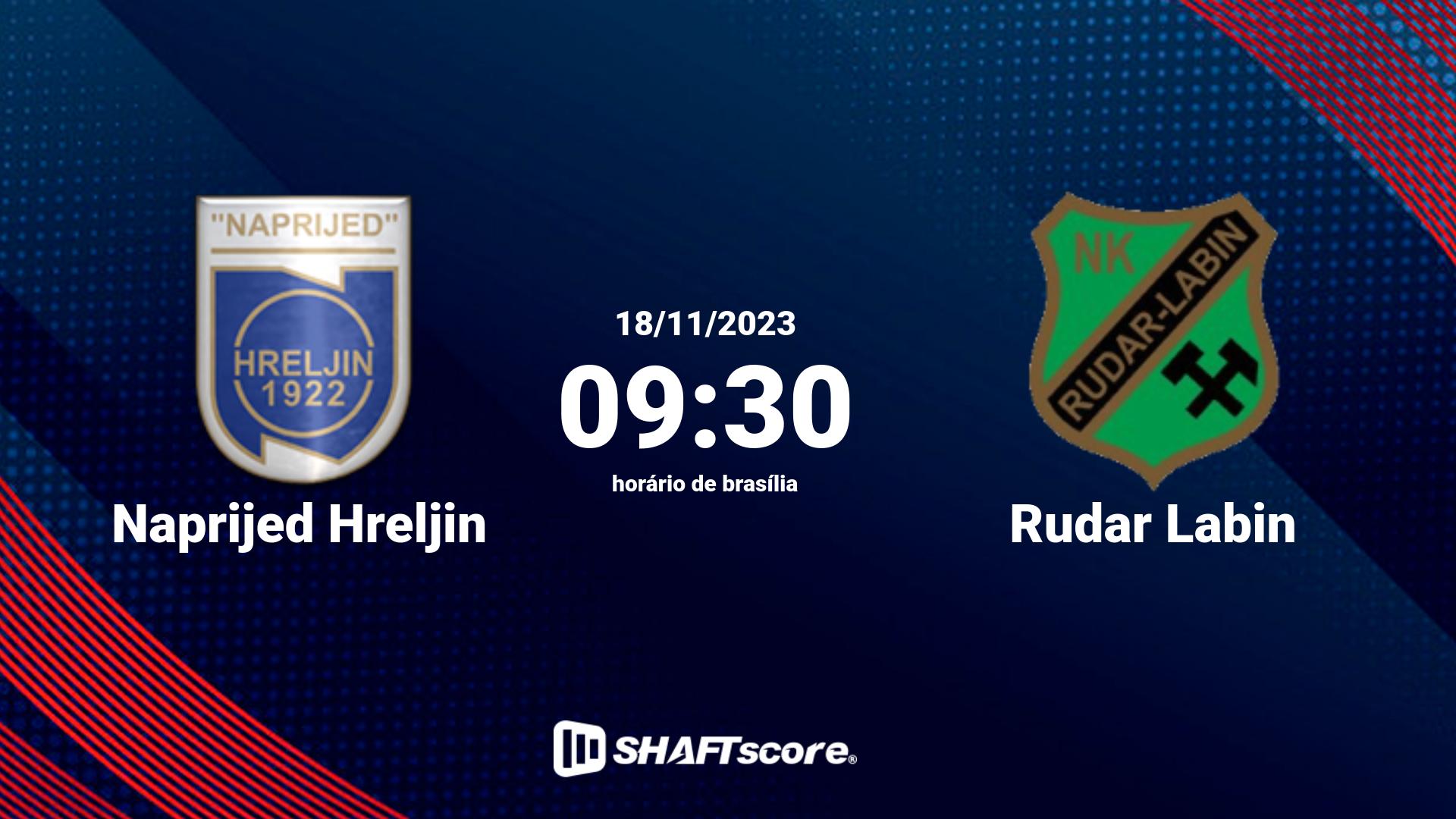 Estatísticas do jogo Naprijed Hreljin vs Rudar Labin 18.11 09:30