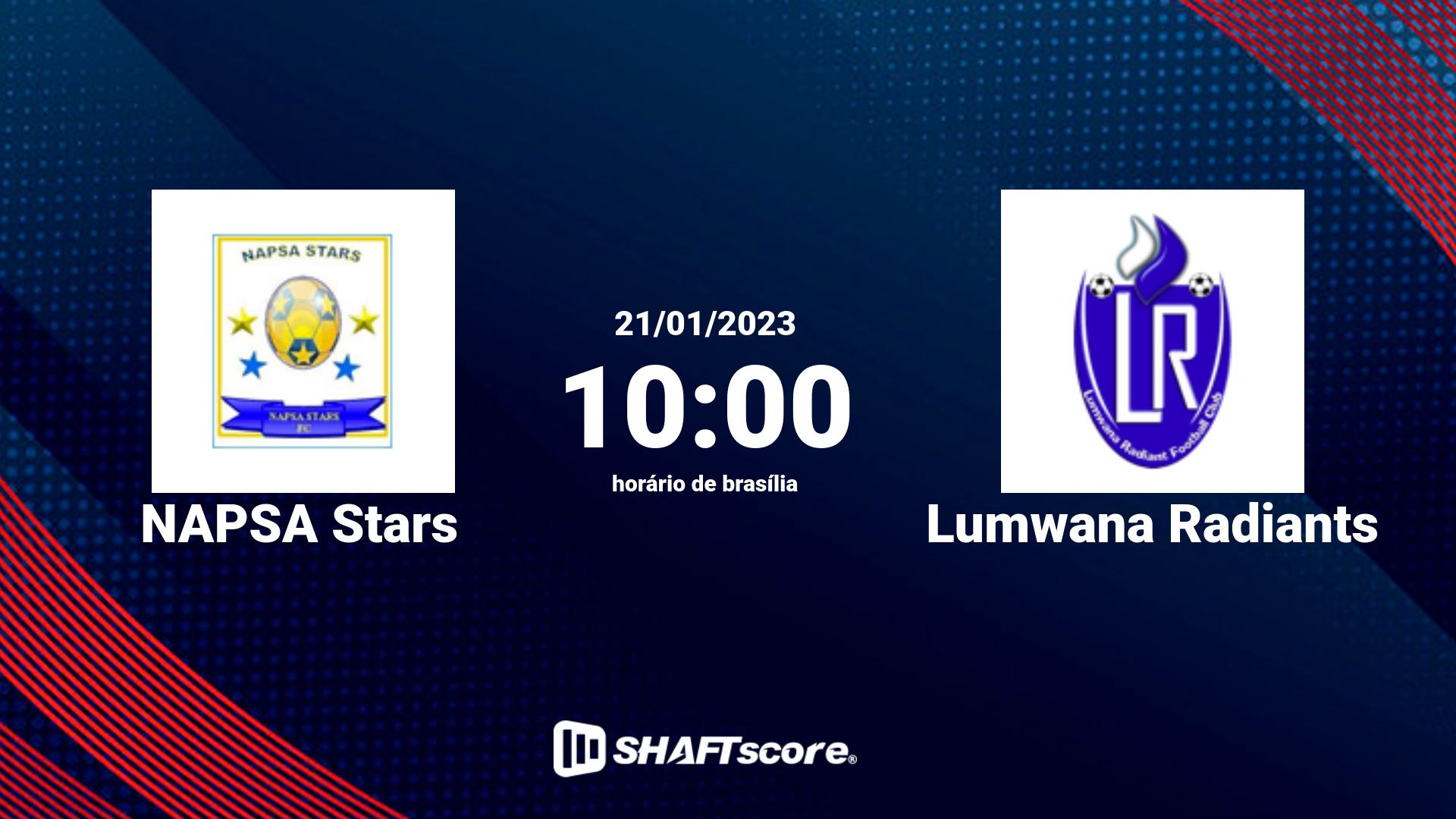 Estatísticas do jogo NAPSA Stars vs Lumwana Radiants 21.01 10:00