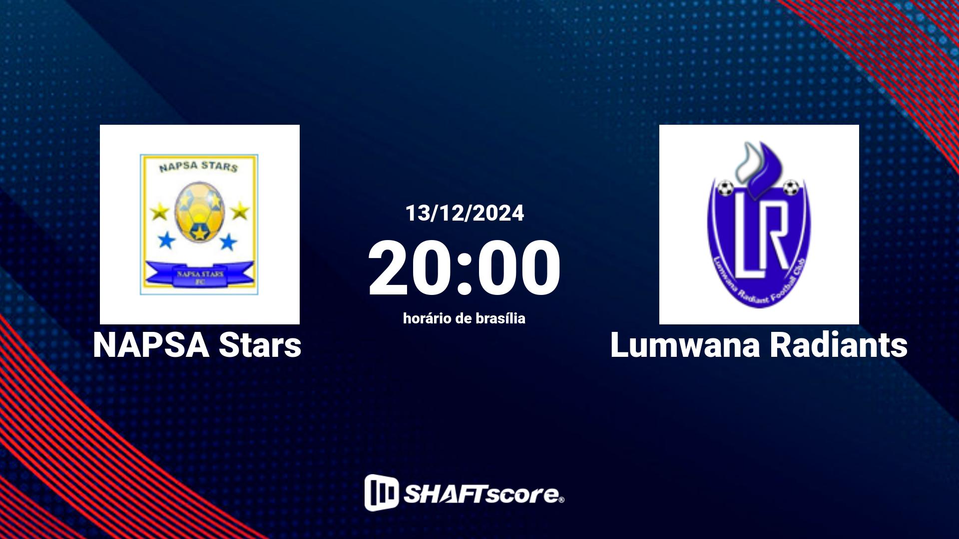 Estatísticas do jogo NAPSA Stars vs Lumwana Radiants 13.12 20:00