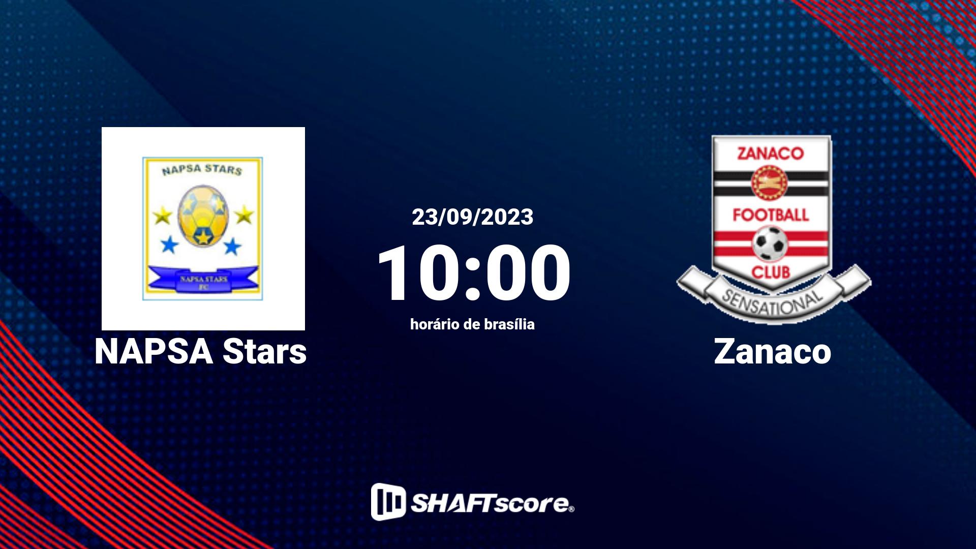 Estatísticas do jogo NAPSA Stars vs Zanaco 23.09 10:00