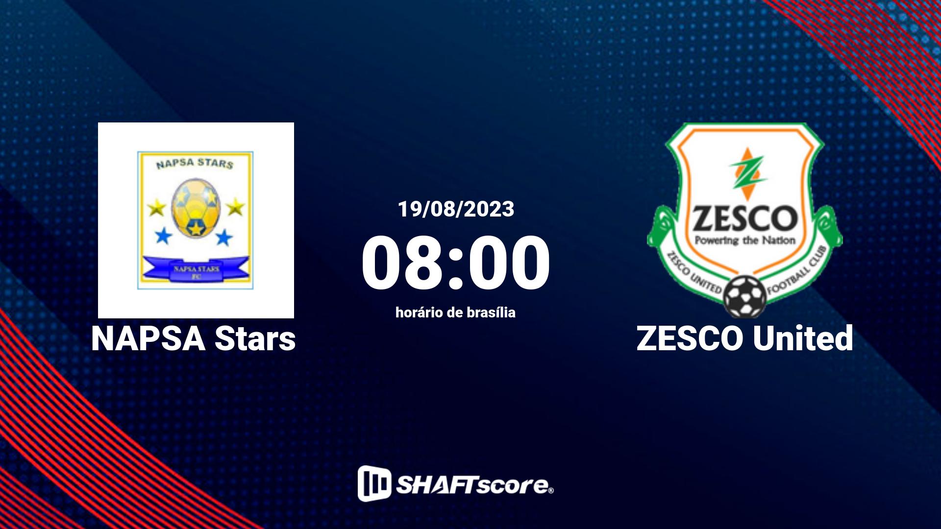 Estatísticas do jogo NAPSA Stars vs ZESCO United 19.08 08:00