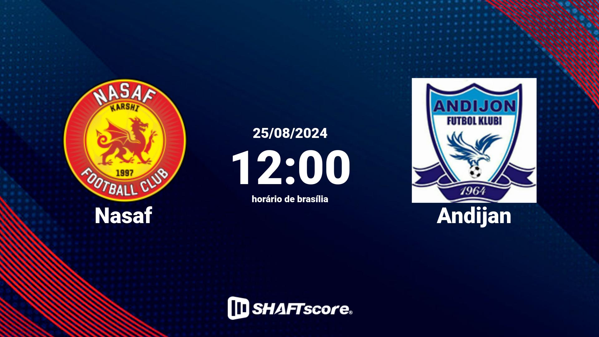 Estatísticas do jogo Nasaf vs Andijan 25.08 12:00