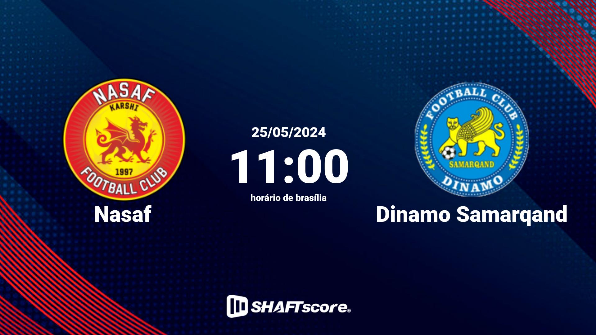 Estatísticas do jogo Nasaf vs Dinamo Samarqand 25.05 11:00