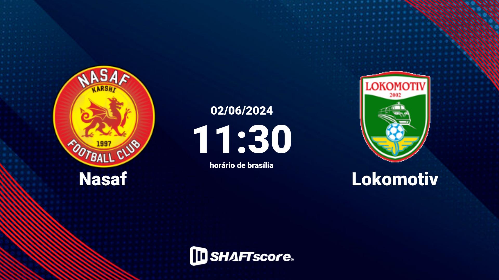 Estatísticas do jogo Nasaf vs Lokomotiv 02.06 11:30