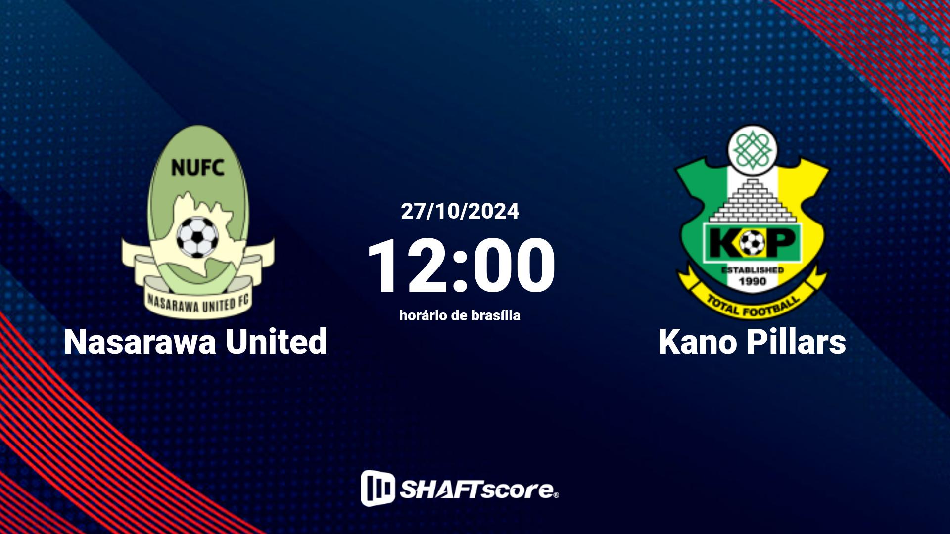 Estatísticas do jogo Nasarawa United vs Kano Pillars 27.10 12:00