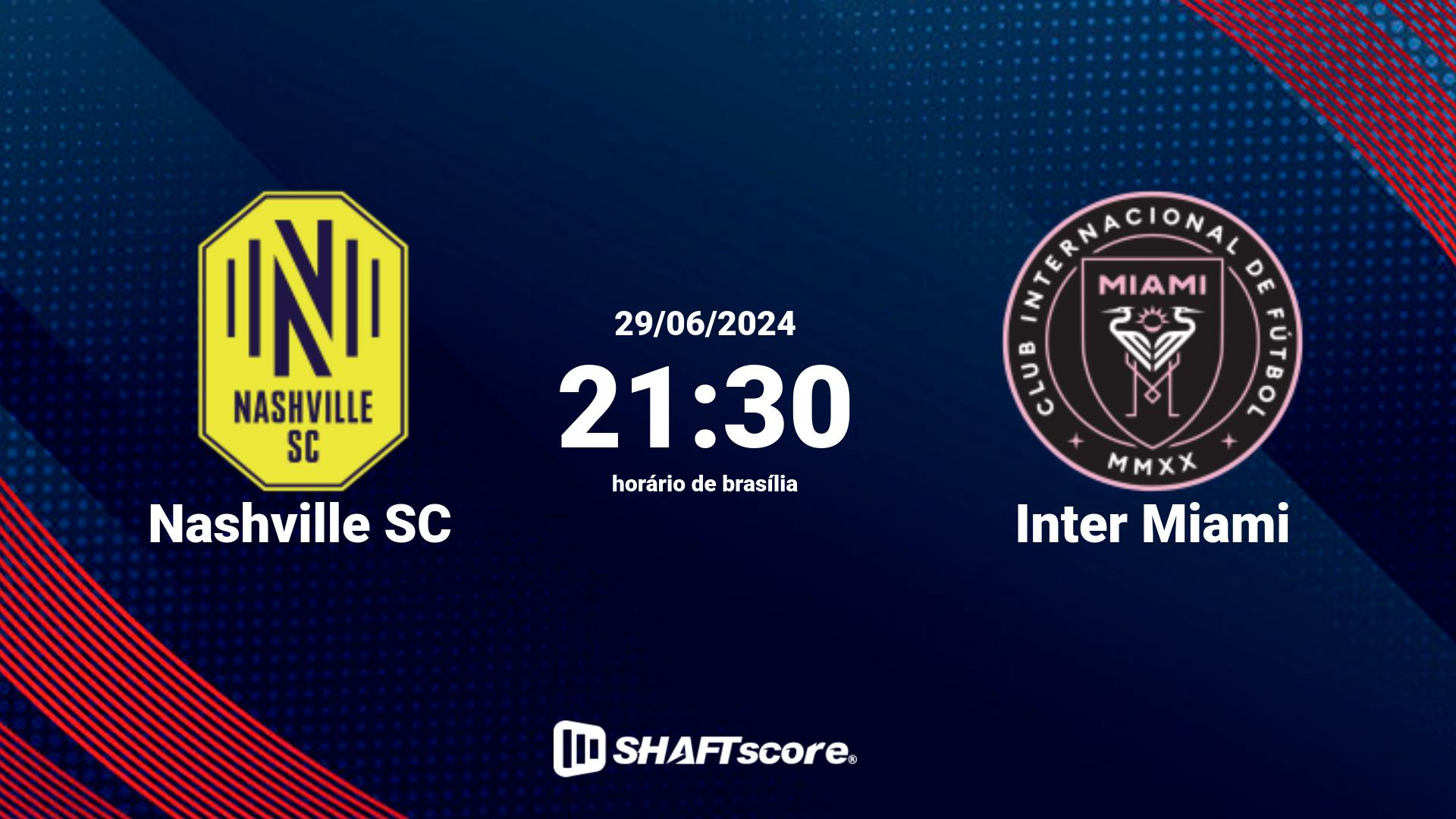 Estatísticas do jogo Nashville SC vs Inter Miami 29.06 21:30