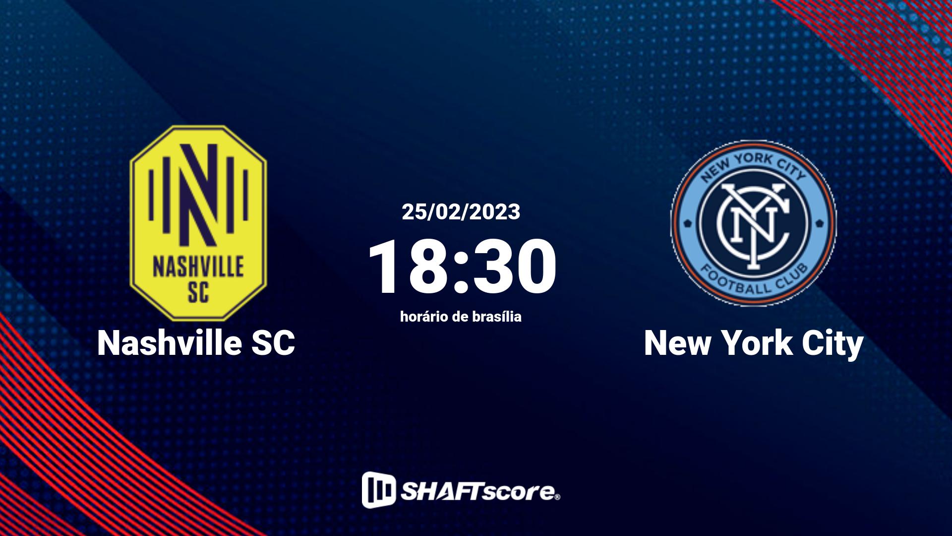 Estatísticas do jogo Nashville SC vs New York City 25.02 18:30