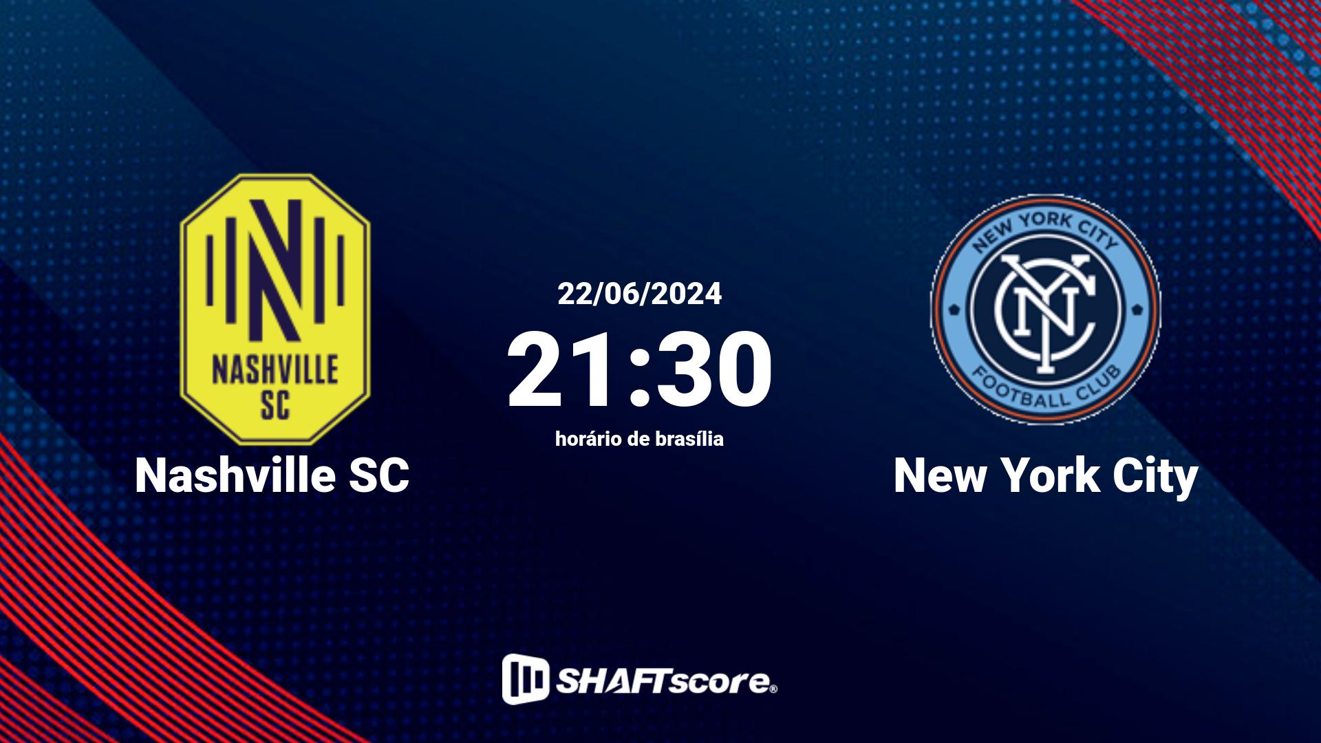 Estatísticas do jogo Nashville SC vs New York City 22.06 21:30