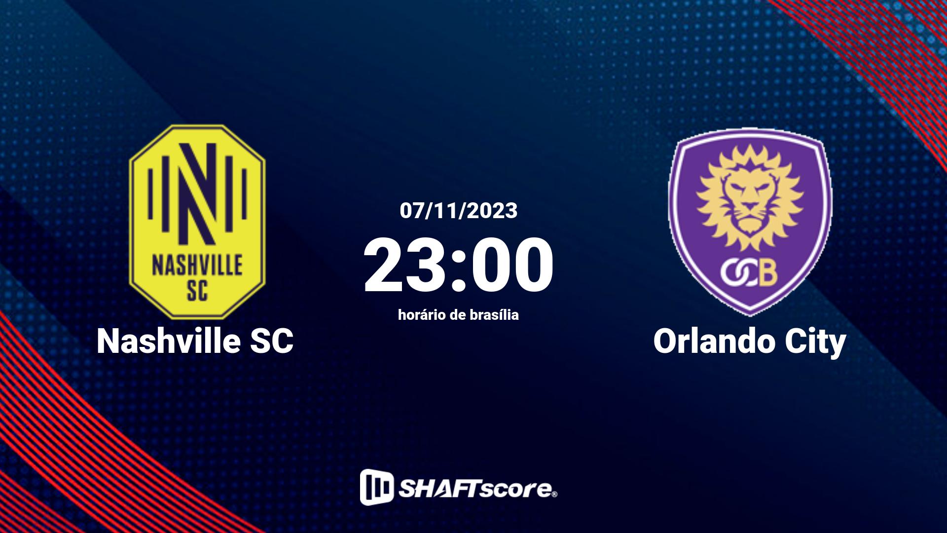 Estatísticas do jogo Nashville SC vs Orlando City 07.11 23:00