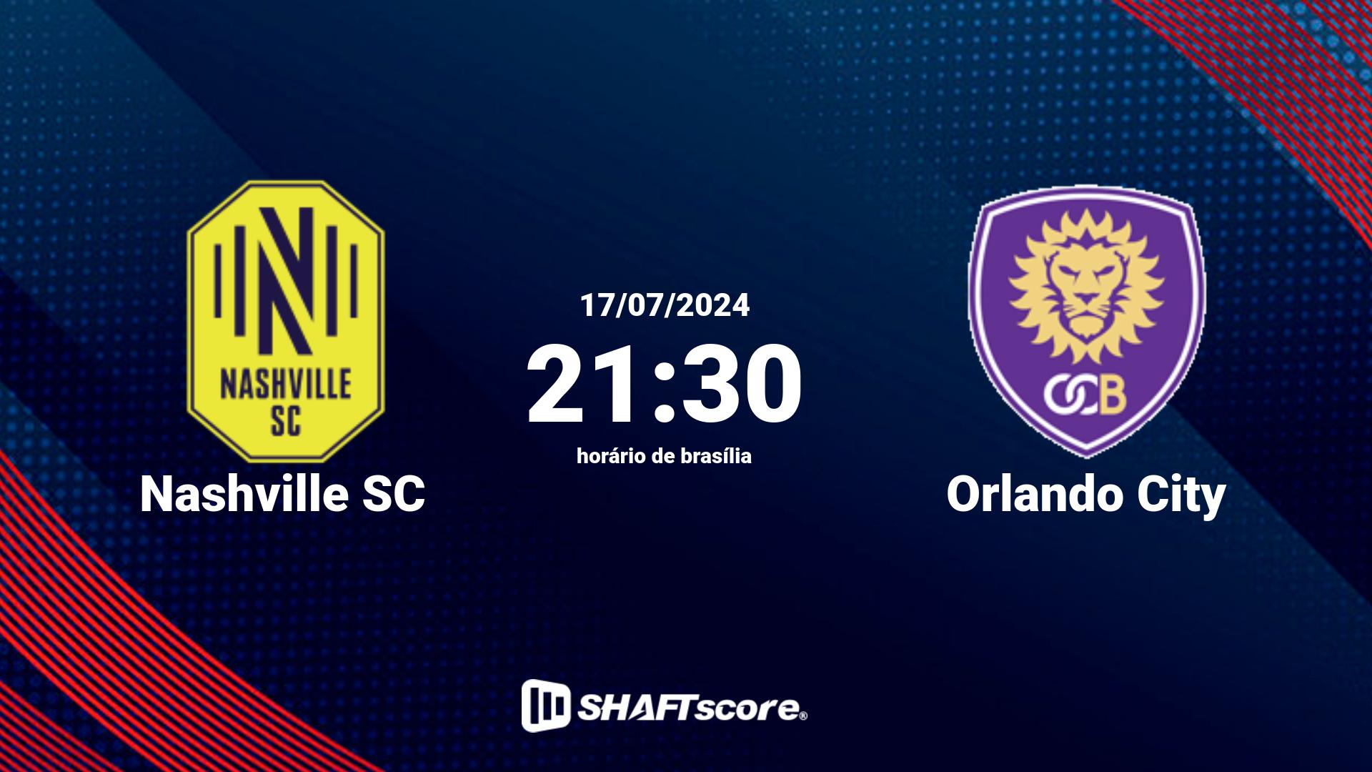 Estatísticas do jogo Nashville SC vs Orlando City 17.07 21:30