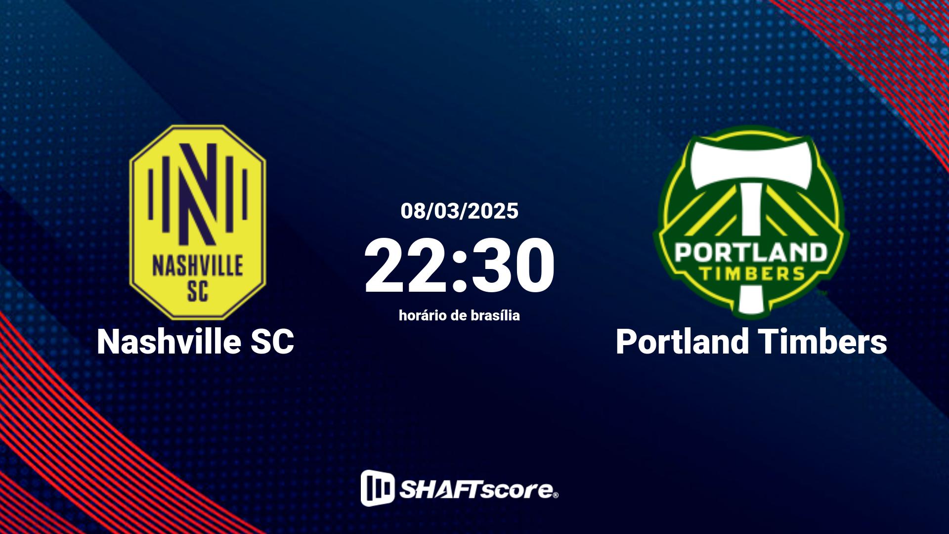 Estatísticas do jogo Nashville SC vs Portland Timbers 08.03 22:30