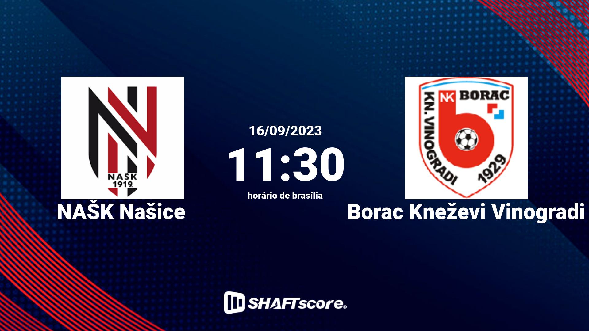 Estatísticas do jogo NAŠK Našice vs Borac Kneževi Vinogradi 16.09 11:30