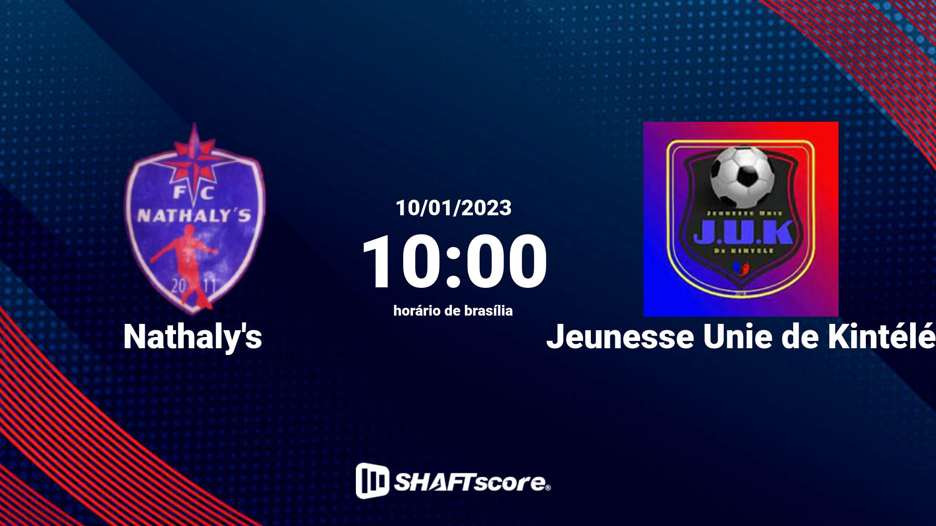 Estatísticas do jogo Nathaly's vs Jeunesse Unie de Kintélé 10.01 10:00