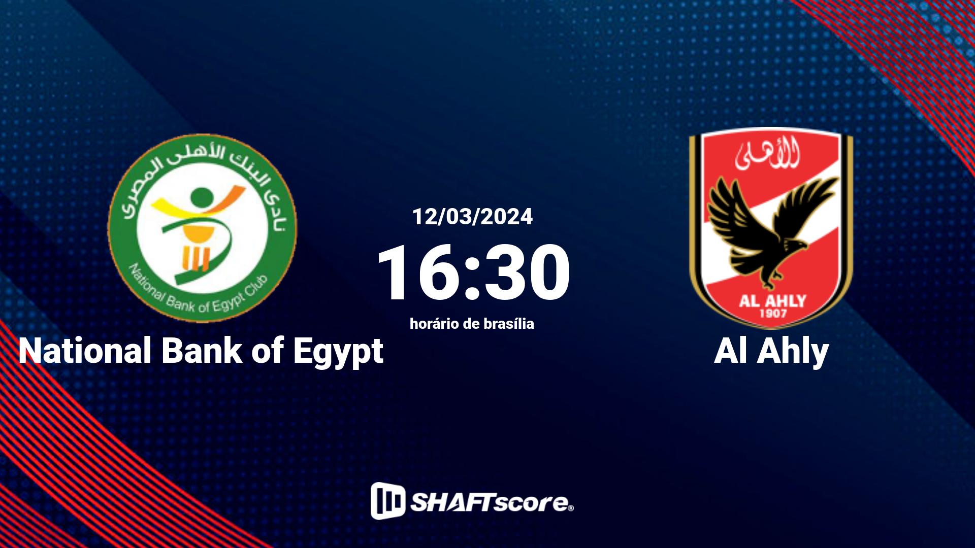Estatísticas do jogo National Bank of Egypt vs Al Ahly 12.03 16:30