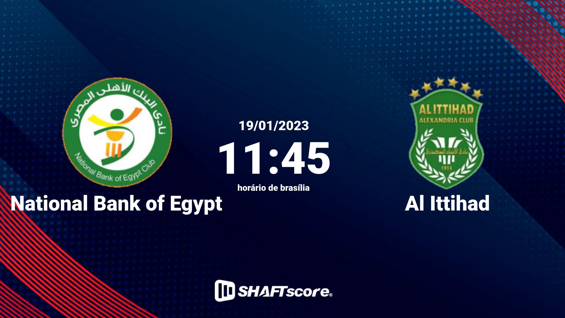 Estatísticas do jogo National Bank of Egypt vs Al Ittihad 19.01 11:45