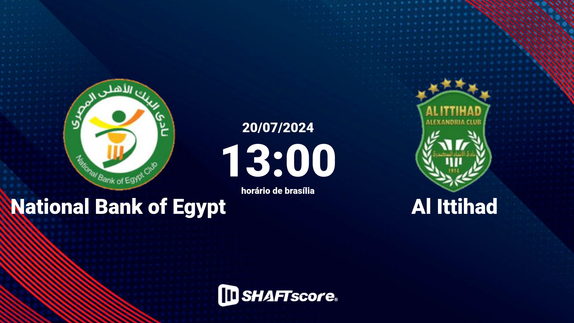 Estatísticas do jogo National Bank of Egypt vs Al Ittihad 20.07 13:00